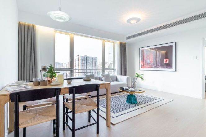 modern big 1 bedroom floor heating modern furniture in Jing an temple 17K