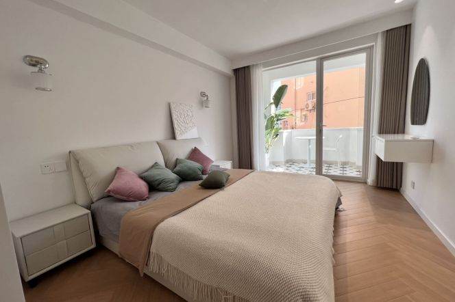 Cozy 1br/80sqm &  outside balcony/elevator@Longde Rd & Line 11/13