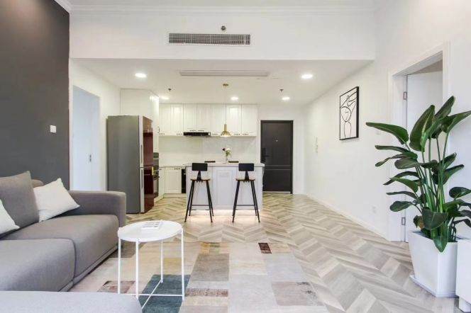 High rise spacious flat 2br 2bath with dish washer @ center Jing'an