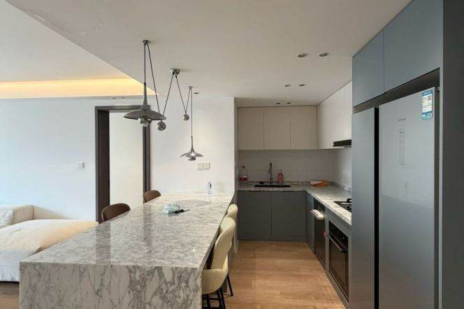 2 Brs, 2 Baths, Floor heating/Central ac/Oven/Dish washer, 120 sqm @ Jiashan metro L9&12