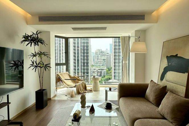 1 Big Br with Floor heating/Central ac/Dish washer, 80 sqm @ Changshou metro L7&13