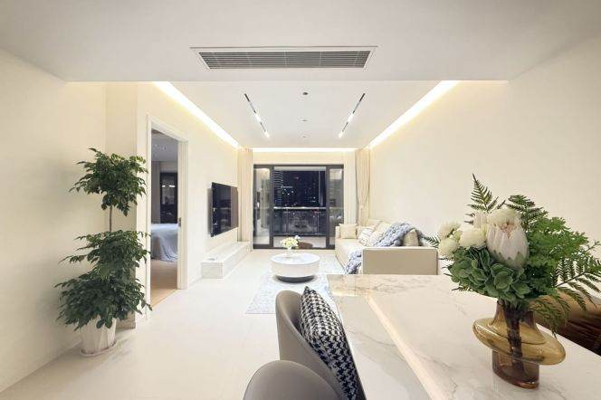 modern big 2brs with perfect river view floor heating open balcony beside Huang pu river 