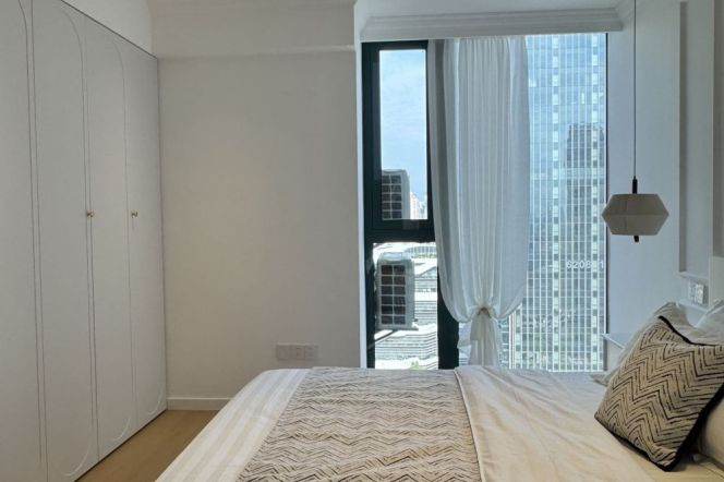 Modern 2Br-2bathr apt + balcony | West Yan'an rd Metro L3&4 | Central AC 15.8K