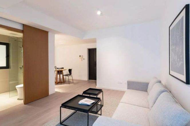 modern big 1 bedroom floor heating nice  furniture beside su zhou river Zhong shan park 12K 