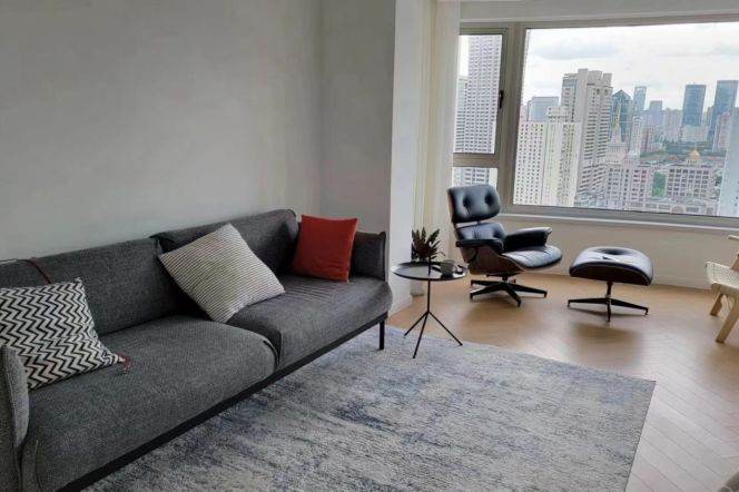 modern 2brs floor heating modern furniture nice view near Jing an temple line 2,7,14 