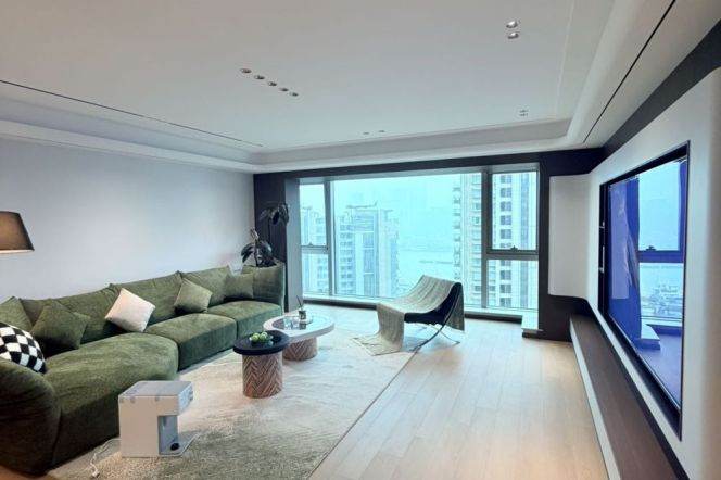 brand new super modern 3brs floor heating balcony beside Huang pu river 