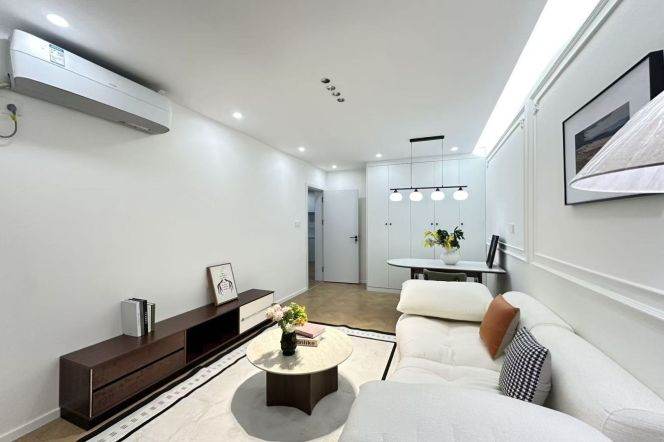 Pudong area/modern 1br 2lr/with central AC/bright room,Minsheng rd@L18/6