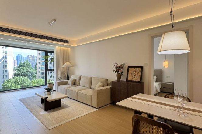 Suzhou Creek | Zhenping rd metro L3/4/7 | Modern 2BR +Green view+ Big windows 21.2K