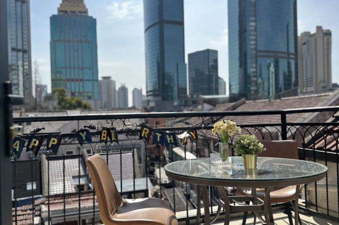 Nice terrace+Modern 2br 1lr+cloakroom/lane house/West Nanjing rd@L12/13/2