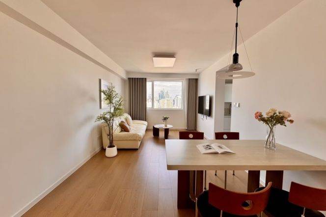 Bright 2Br wt floor heating,good view@Wuding rd,Jiangsu rd