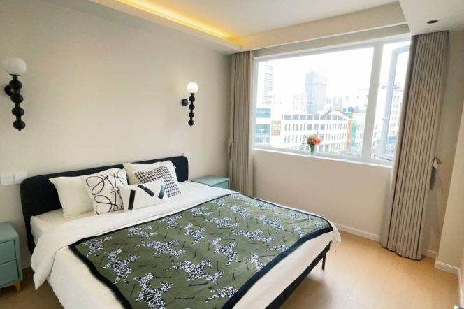 Jing'an Temple/modern 1br 2lr/elevator/spacious&cozy/bright room,@L14/2/7
