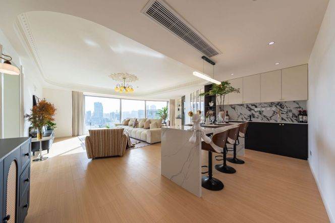 modern big super modern 4brs floor heating brand new furniture beside Huang pu river