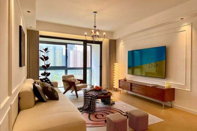 brand new super modern 2brs floor heating nice furniture in best compound Xintiandi 