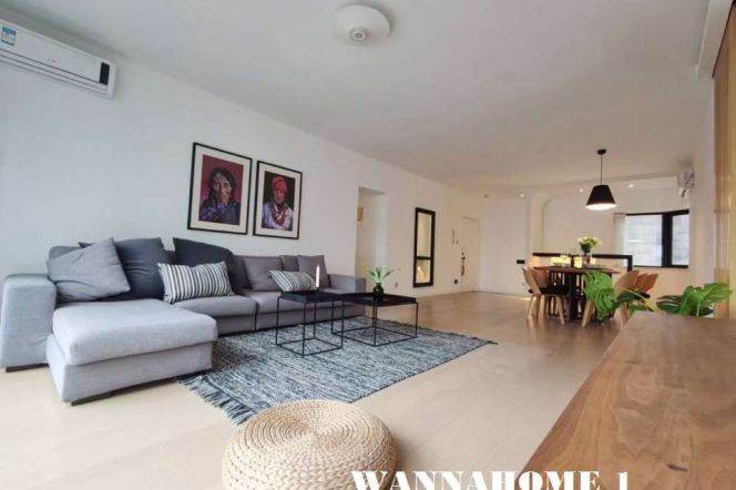 Jing An Temple+Modern&Spacious 3Bdrs 3Baths Apt+Grand Plaza+IAPM+Top Compound