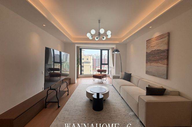 Spacious& Bright&New 2Bdrs 1bath Apt+L3+4+10 Hong Qiao Rd+Good View+Floor Heating+Good Compound