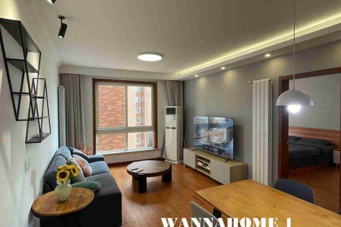 Spacious&Bright Elevator 2Bdrs 1Bath Apt+Jing An Temple CBD+Large Balcony+Great View