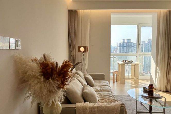 Modern decoration 1bedroom with balcony and floor heating  belong to Tianzifang area ,