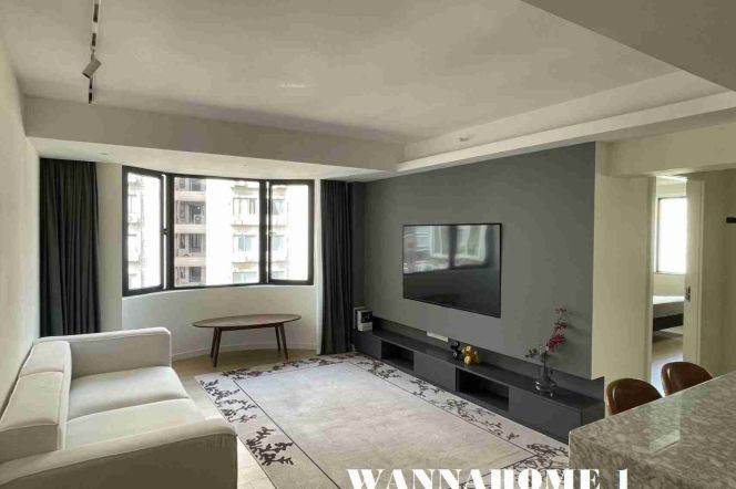 Modern&Spacious&Bright 2Bdrs 2Baths Apt+L14 Wu Ding Rd Metro+Jing An Temple CBD