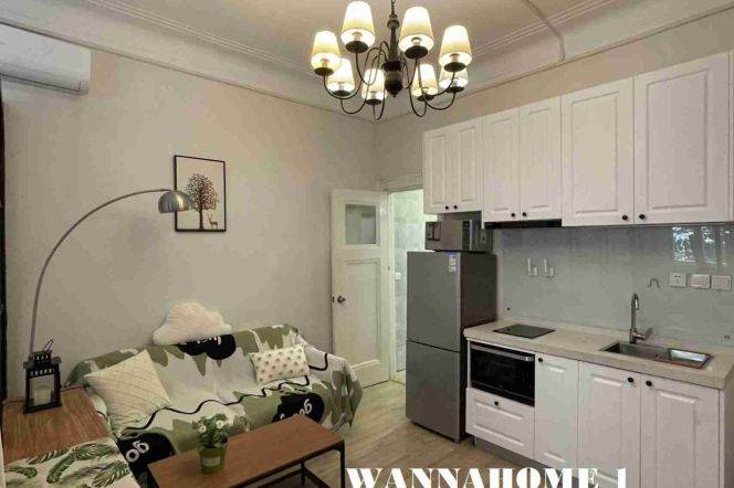 Modern&Cozy 1Bdr 1Bath Apt+L2/7/14 Jing An Temple Metro+2F Walk Up+Greenery View