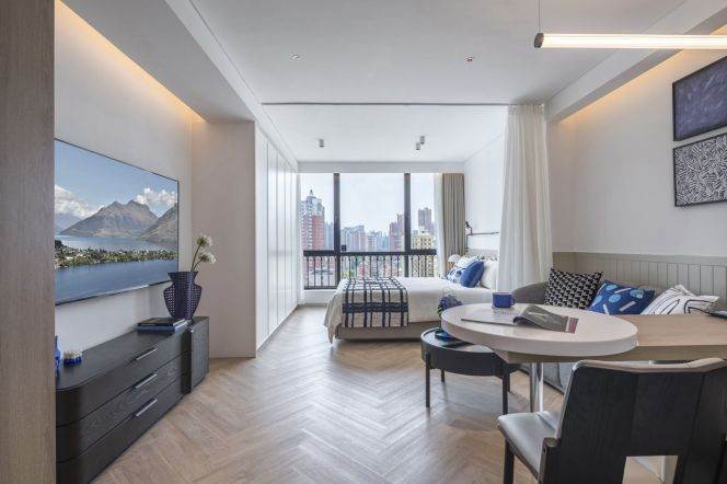 High-Floor 1BR Serviced Apartment near Zhongxing Rd Metro (L3/L4/L8)
