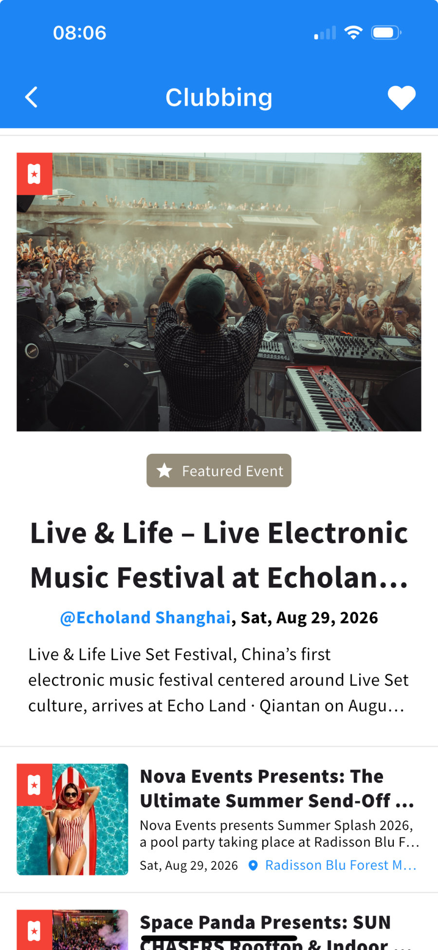 Premium Event Listing example