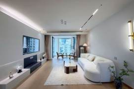 High-Floor 3BR Apartment near Linping Rd Metro with Floor-to-Ceiling Windows