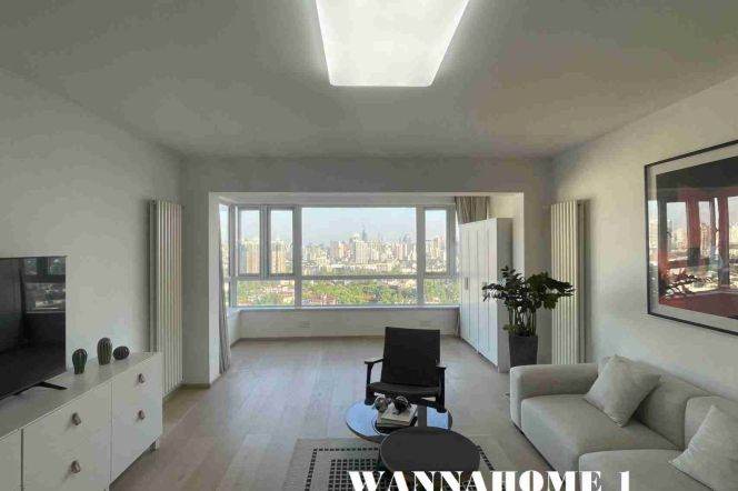 High-Floor Spacious 3BR Apartment near Changshu Rd Metro with Floor-to-Ceiling Windows