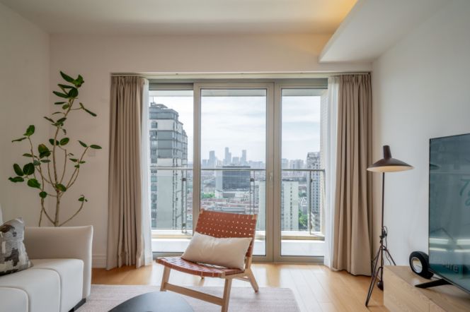 High-Floor 2BR Apartment in Xujiahui with Floor-to-Ceiling Windows