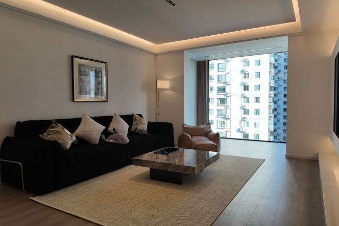 Spacious 2BR Apartment in Jing'an with Floor-to-Ceiling Windows (L13/L14)