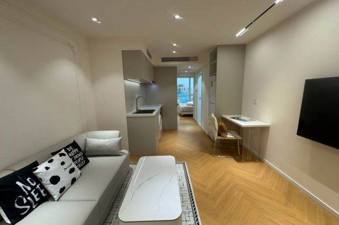 High-Floor 1BR Apartment near Nanjing Xi Lu with Outstanding View (L2/L12/L13)