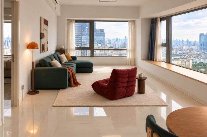 4BR Apartment near Zhenru Metro with Floor-to-Ceiling Windows (L11/L14)