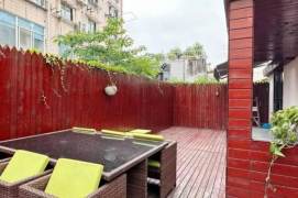 High-Ceiling Historic 1BR Apartment near Jiangsu Rd Metro with Terrace (L2/L11)