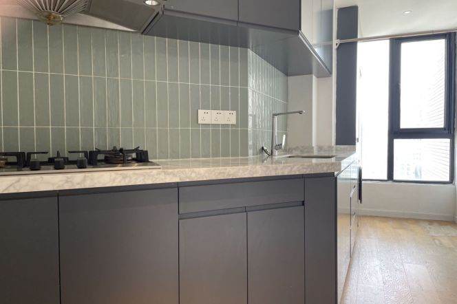 High-Floor 3BR Apartment in Jing'an with Floor-to-Ceiling Windows
